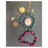 Collection of Costume Jewelry with Necklaces, Earrings, and Bracelets - display not inc