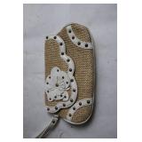 Woven Straw Shoulder Bag with Floral Accent and Studded Design