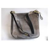 Used Leather Messenger Bag with Brass Accents