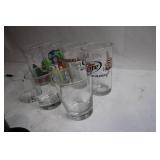 Set of 4 Black Speckled Enamel Cups and 7 Assorted Drinking Glasses