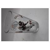 Set of 4 Black Speckled Enamel Cups and 7 Assorted Drinking Glasses