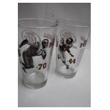 Set of 4 Black Speckled Enamel Cups and 7 Assorted Drinking Glasses