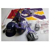 Minnesota Vikings and Twins Fan Collection with Hats, Flags, and Ornaments