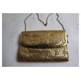 Vintage Gold Mesh Evening Purse with Chain Strap