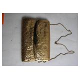Vintage Gold Mesh Evening Purse with Chain Strap