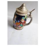 Vintage German Beer Stein with Pewter Lid - 6 Inches