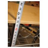 Wine Rack Table with Metal Shelving and Wooden Top