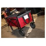 Red Collapsible Utility Wagon with Foldable Frame