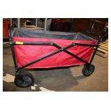 Red Collapsible Utility Wagon with Foldable Frame