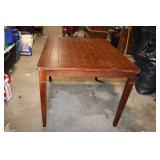Wooden Dining Table with Leaf Design Accents