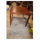 Wooden Dining Table with Leaf Design Accents