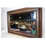 Art Masters Framed Rectangular Mirror with Red and Green Accents