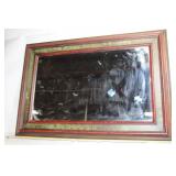 Art Masters Framed Rectangular Mirror with Red and Green Accents