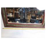 Art Masters Framed Rectangular Mirror with Red and Green Accents