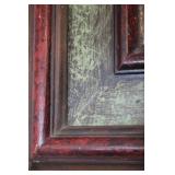 Art Masters Framed Rectangular Mirror with Red and Green Accents