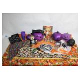Halloween Decor Collection with Table Cover and Glitter Decor