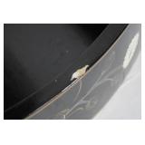 Antique Black Floral Accent Table with Single Drawer