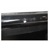 Antique Black Floral Accent Table with Single Drawer