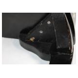 Antique Black Floral Accent Table with Single Drawer