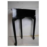 Antique Black Floral Accent Table with Single Drawer