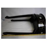 Antique Black Floral Accent Table with Single Drawer