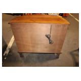 Wooden Curved Glass Display Cabinet with Shelves