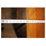 Wooden Curved Glass Display Cabinet with Shelves