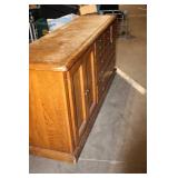 Solid Wood 13-Drawer Cabinet with Double Doors