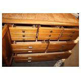 Solid Wood 13-Drawer Cabinet with Double Doors