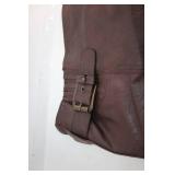 Pair of Brown Leather Knee-High Boots with Buckle Detail