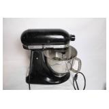 Used KitchenAid Artisan Mixer in Black with Stainless Steel Bowl