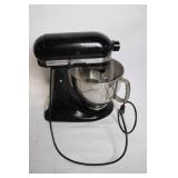 Used KitchenAid Artisan Mixer in Black with Stainless Steel Bowl