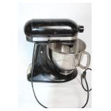 Used KitchenAid Artisan Mixer in Black with Stainless Steel Bowl