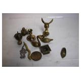 Collection of Vintage Brass Figurines and Decorative Items
