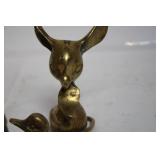 Collection of Vintage Brass Figurines and Decorative Items