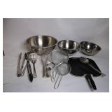 Stainless Steel Kitchenware Set with Utensils and Frying Pan