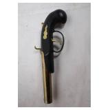 Antique Brass and Black Powder Flintlock Pistol Replica
