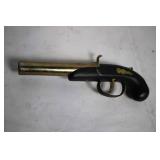 Antique Brass and Black Powder Flintlock Pistol Replica