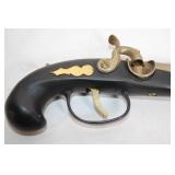 Antique Brass and Black Powder Flintlock Pistol Replica