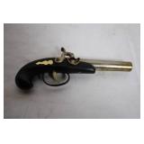 Antique Brass and Black Powder Flintlock Pistol Replica