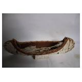 Set of 7 Vintage Seashells with Decorative Birchbark Canoe