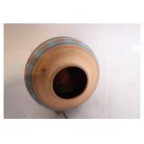 Signed Native American Pottery Vase with Geometric Patterns by Guy Dine