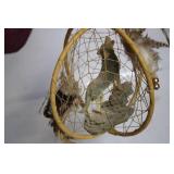 Handcrafted Dreamcatcher with Howling Wolf Sculpture