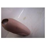 Unique Vintage Pink Ceramic Vase with Embossed Horse and Rider