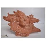 Terracotta Sculpture of Native American and Horses