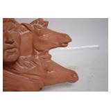 Terracotta Sculpture of Native American and Horses