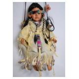 Native American-Style Hanging Doll with Ornate Costume