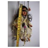 Native American-Style Hanging Doll with Ornate Costume