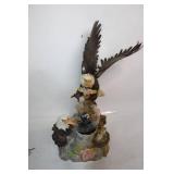 Decorative Eagle Figurine Lamp with Floral Accents