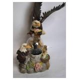 Decorative Eagle Figurine Lamp with Floral Accents